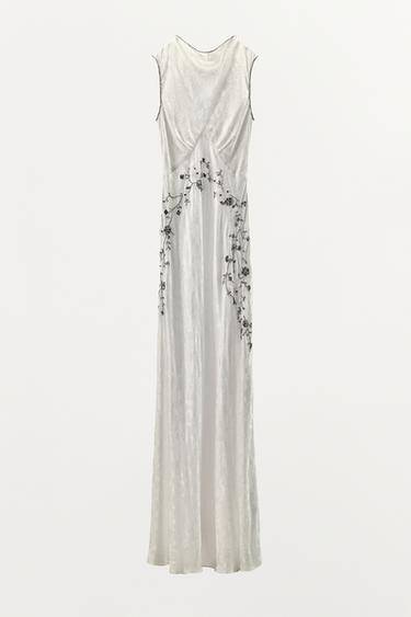 SEQUIN AND BEAD JACQUARD DRESS - ecru-white by Zara - Image 6