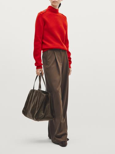 Zara MD ICON maxi bag in textured leather - Brown - Image 0