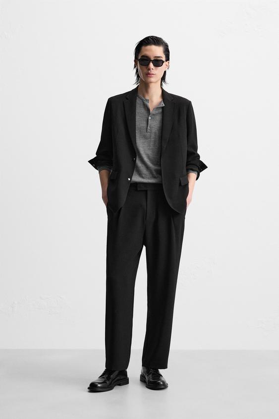 RELAXED FIT スーツブレザー - ブラック | ZARA Japan / 日本