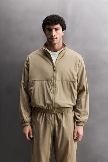 Zara TECHNICAL TRAINING JACKET - Beige