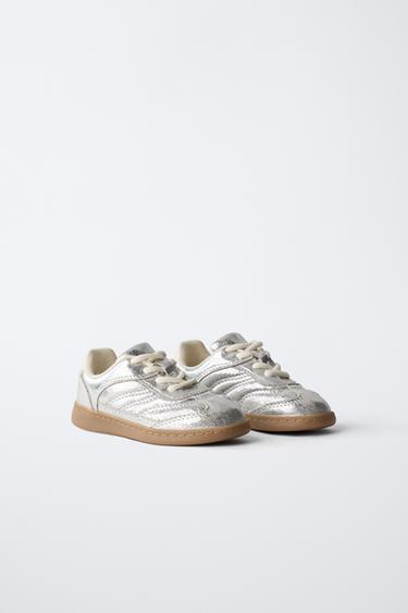 Zara METALLIC SNEAKERS - Silver