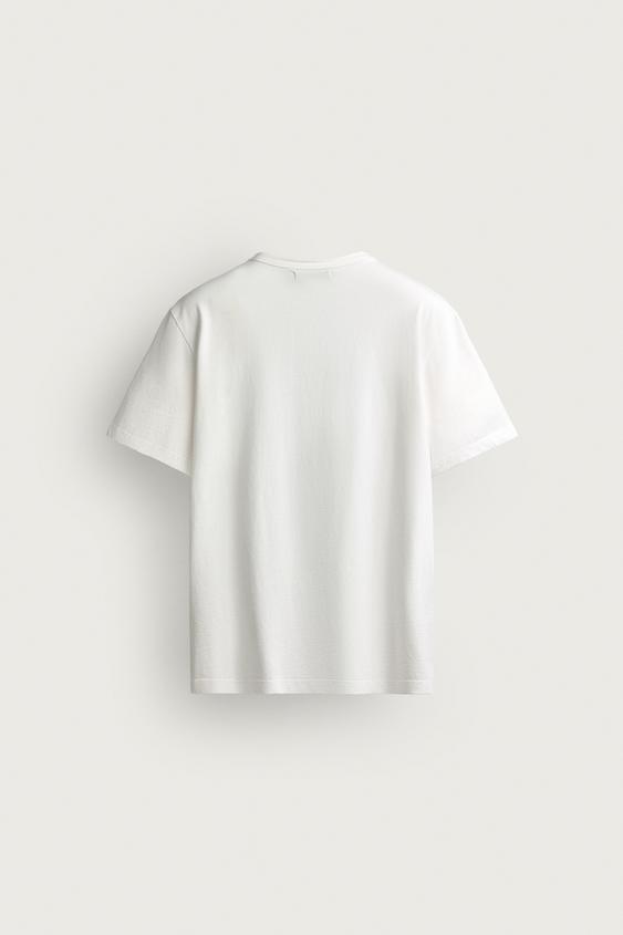 T-SHIRT DÉLAVÉ REGULAR FIT - Blanc cassé de Zara - Image 7
