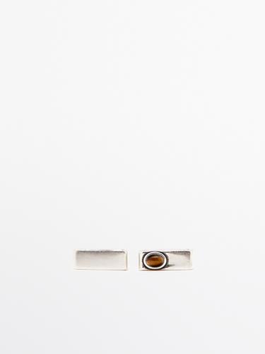 Pack anillos geométricos con piedra - Plata de Zara - Imagen 0