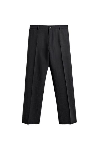 PANTALÓN TRAJE ESTRUCTURA 100% LANA - Negro de Zara