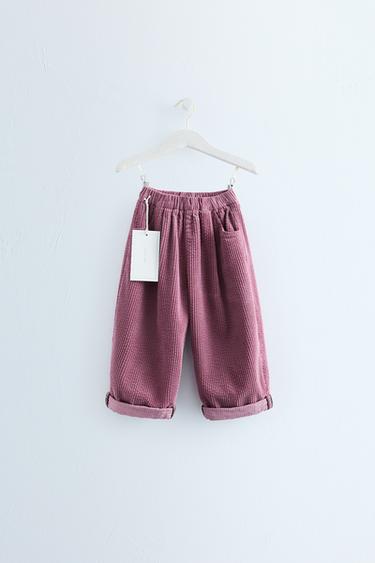 ZARA TIMELESS - PANTALON EN VELOURS CÔTELÉ BALLOON - Rose de Zara