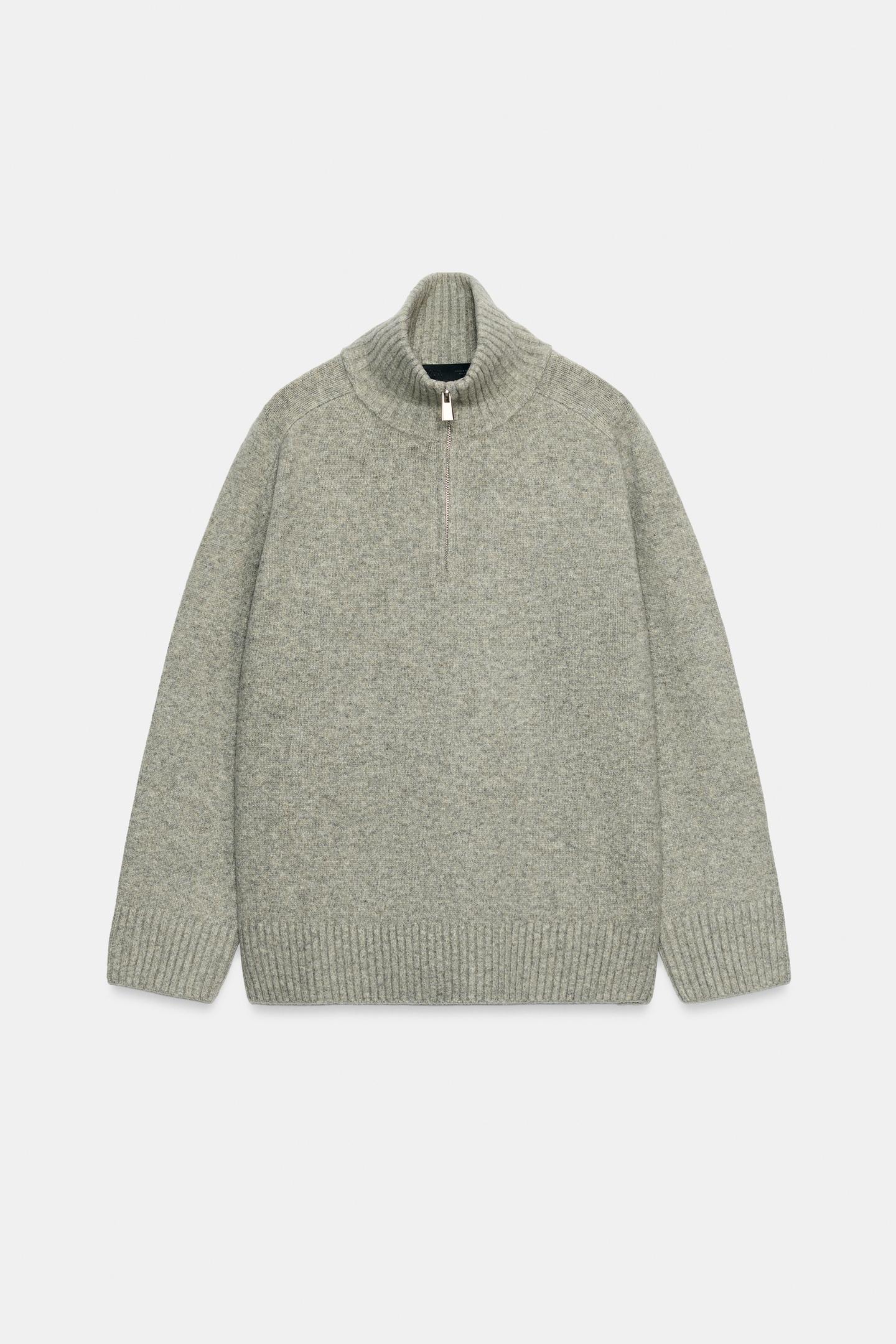 Женский свитер Zara Soft Knit, цвет: Серый меланжевый — фото 8