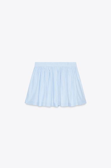JUPE-CULOTTE À RAYURES VOLUMINEUSE - Bleu clair de Zara - Image 3