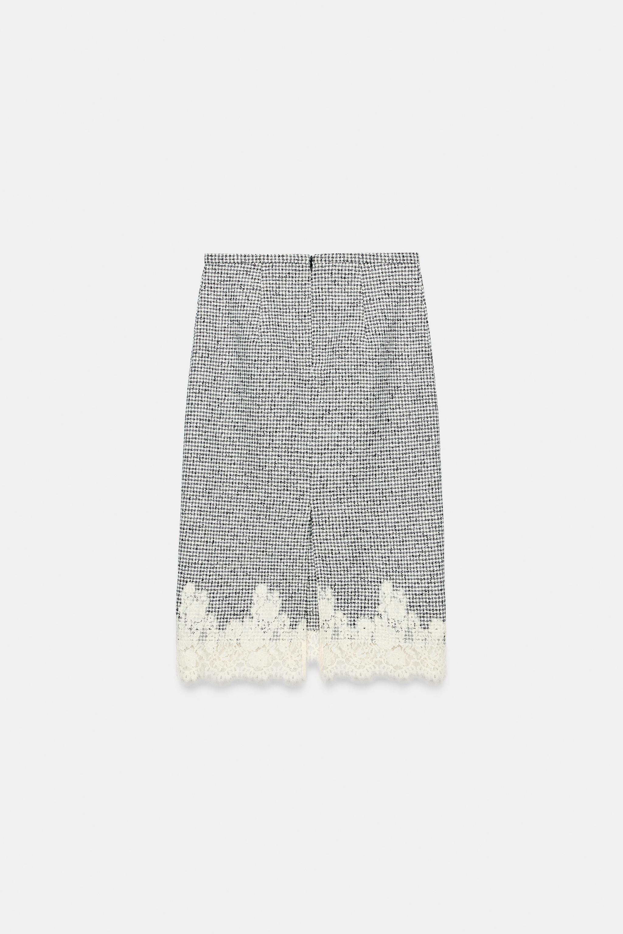 COMBINED LACE MIDI SKIRT