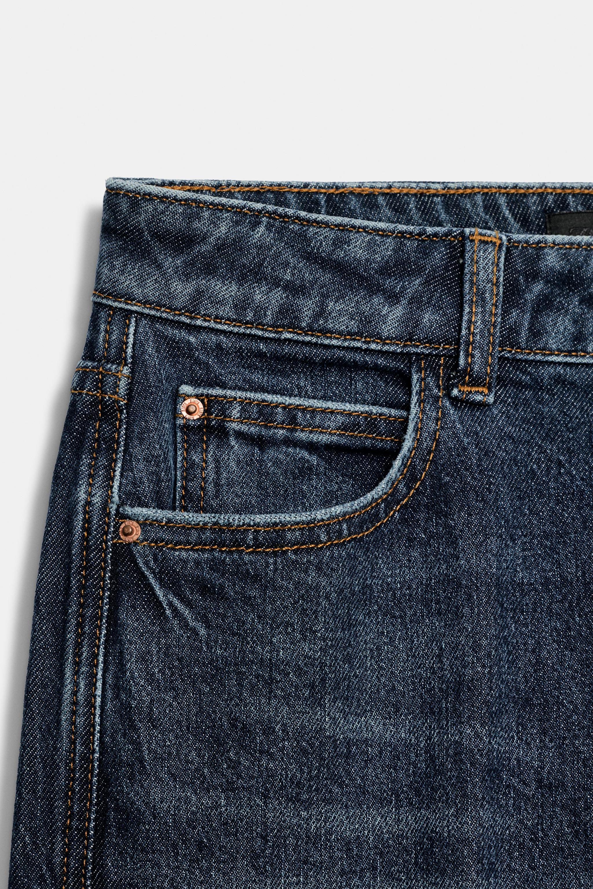 Zara Z1975 YÜKSEK BEL MOM FIT ÜTÜ ÇİZGİLİ JEAN görsel 7