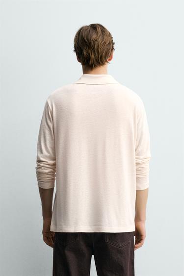POLO RELAXED FIT VISCOSA - LINO - Rosa de Zara