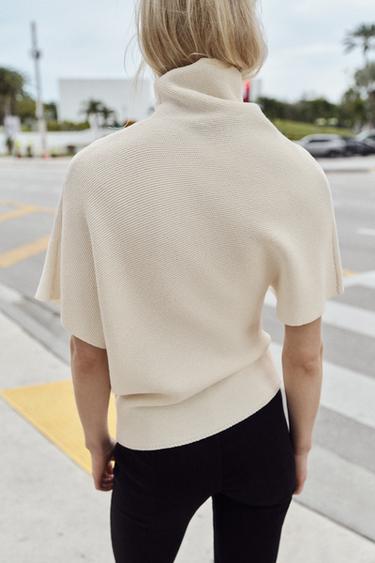 ASYMMETRIC KNIT JUMPER - Ecru by Zara - Image 5