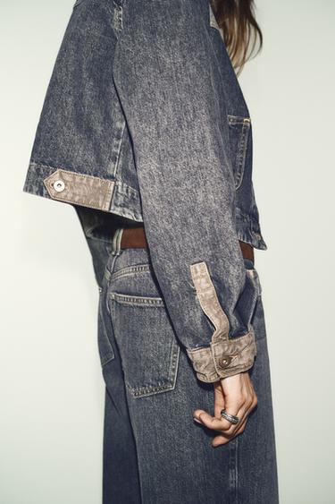 BLOUSON Z1975 EN DENIM ET TISSU COMBINÉ - Noir de Zara - Image 2