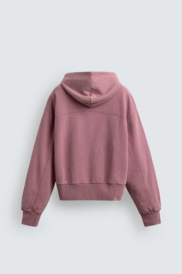 WASHED BOXY FIT HOODIE - Pale pink by Zara - Image 8