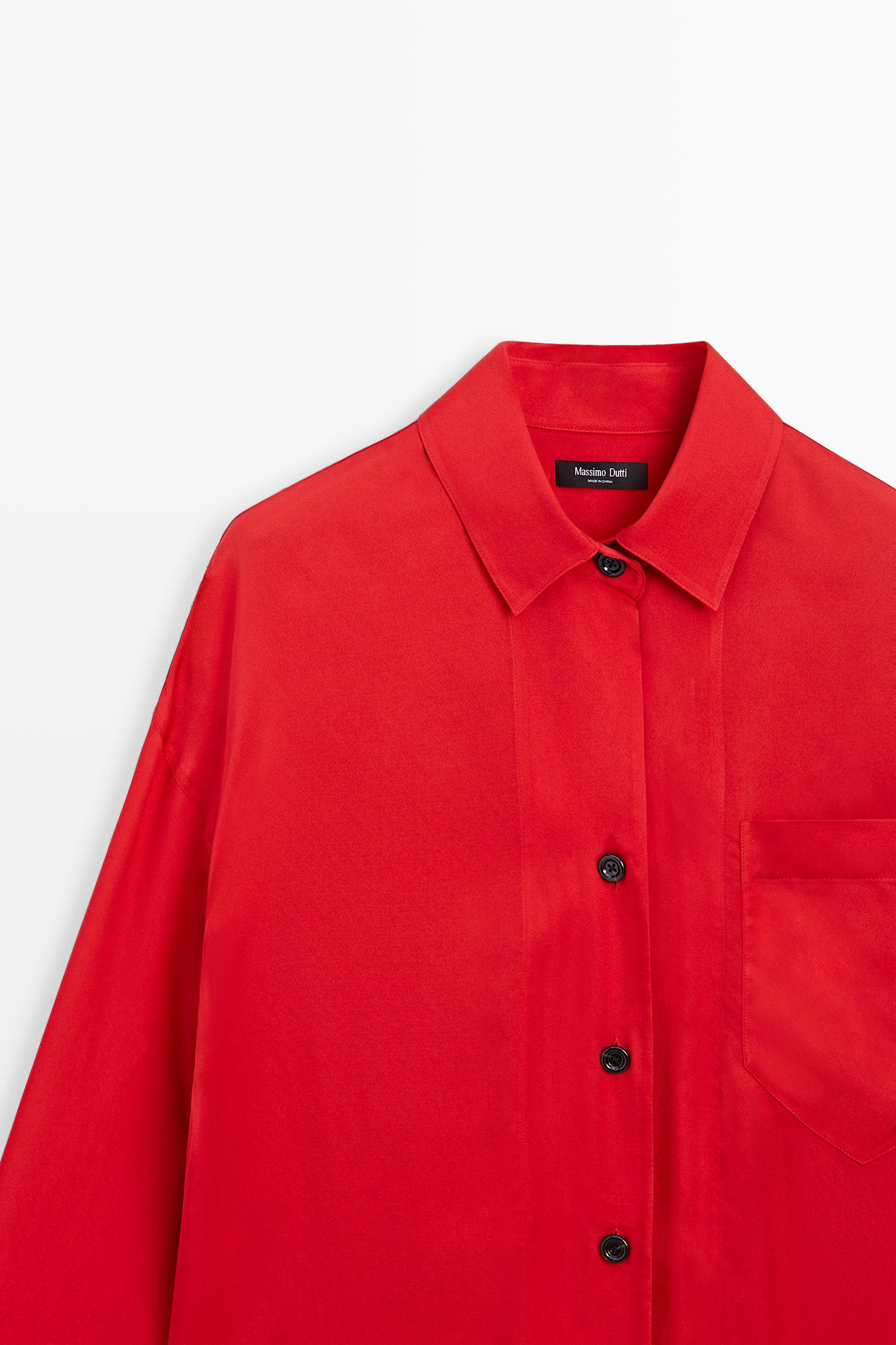 Chemise fluide oversize avec poche poitrine