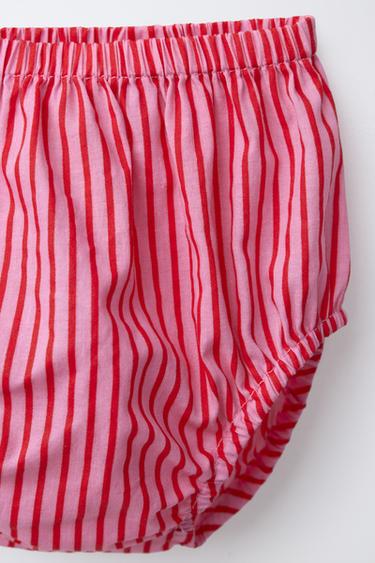 STRIPED AND EMBROIDERED DRESS AND PANTIES SISSEL EDELBO X ZARA KIDS - Fuchsia by Zara - Image 3