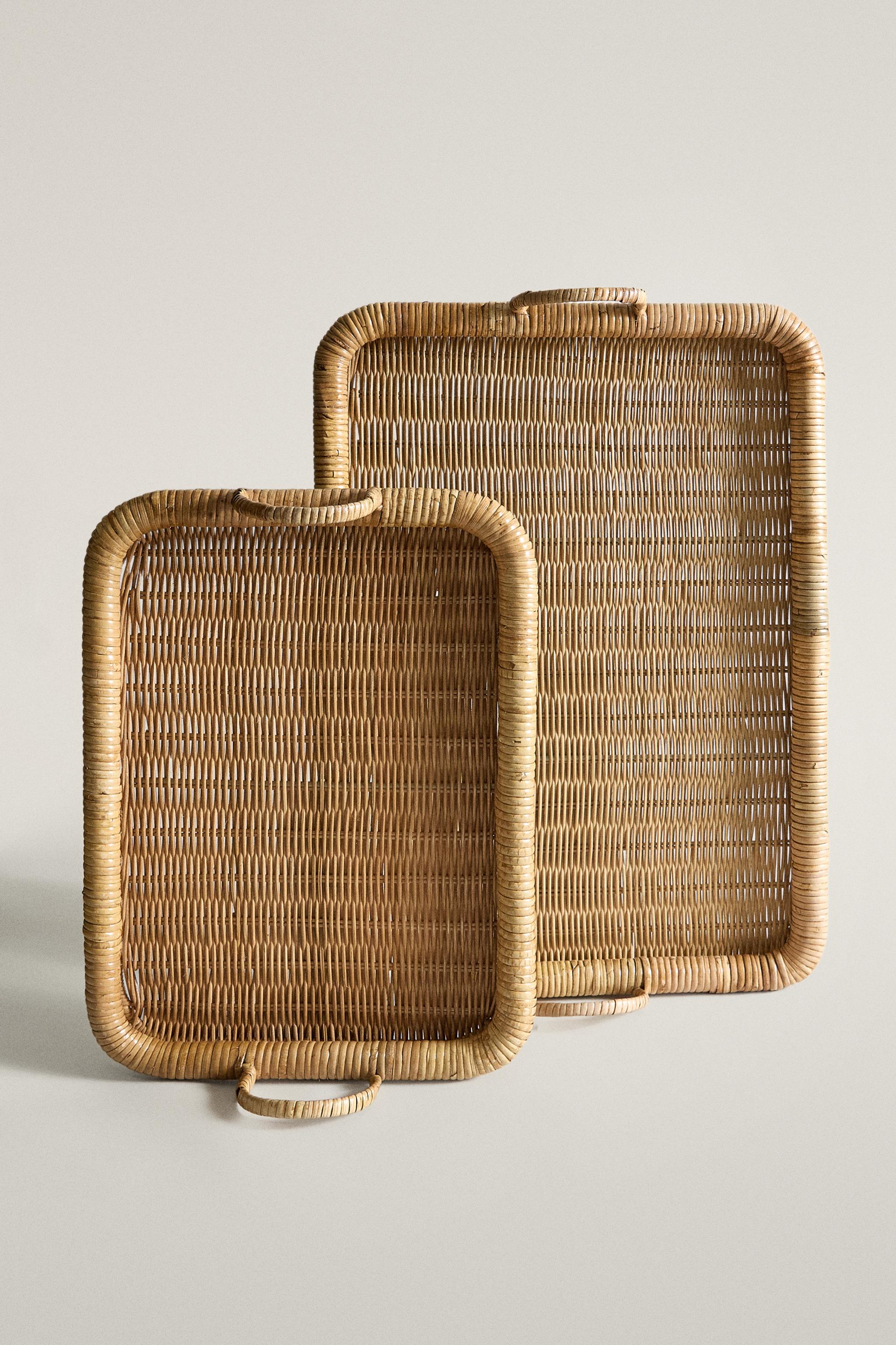 PLATEAU ROTIN RECTANGULAIRE