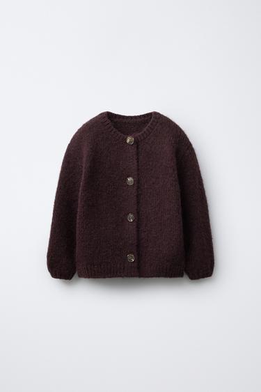 CARDIGAN - Dark burgundy by Zara
