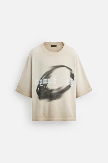 WASHED KNIT T-SHIRT - Ecru by Zara