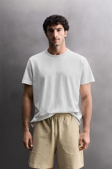 HEAVYWEIGHT RELAXED FIT T-SHIRT - Grey marl by Zara
