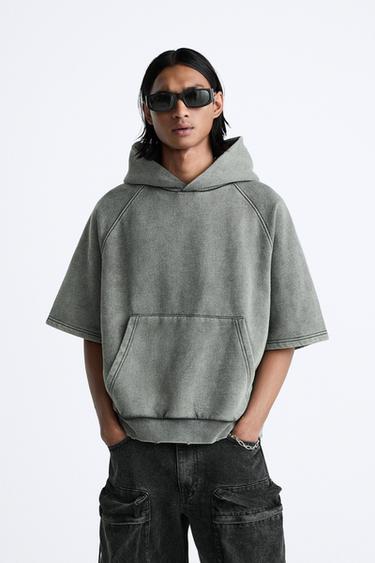 SWEAT DÉLAVÉ BOXY FIT - Gris foncé de Zara