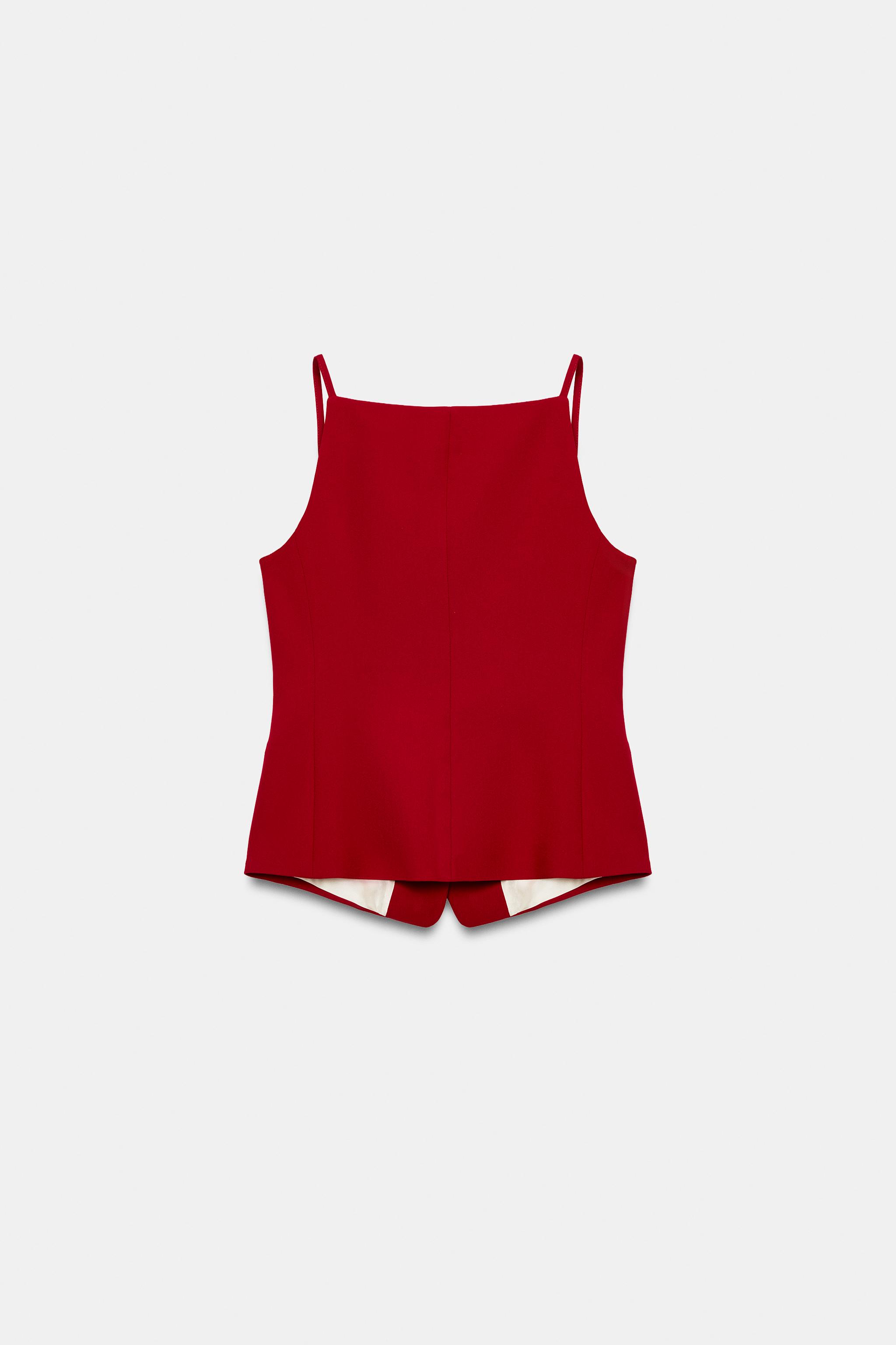 Женские жилеты Zara SWEETHEART NECKLINE STRAPPY VEST — фото 7