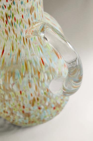 MULTICOLOURED GLASS JUG - Blue green by Zara - Image 3