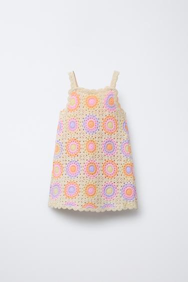CROCHET KNIT DRESS - Pastel pink by Zara - Image 1