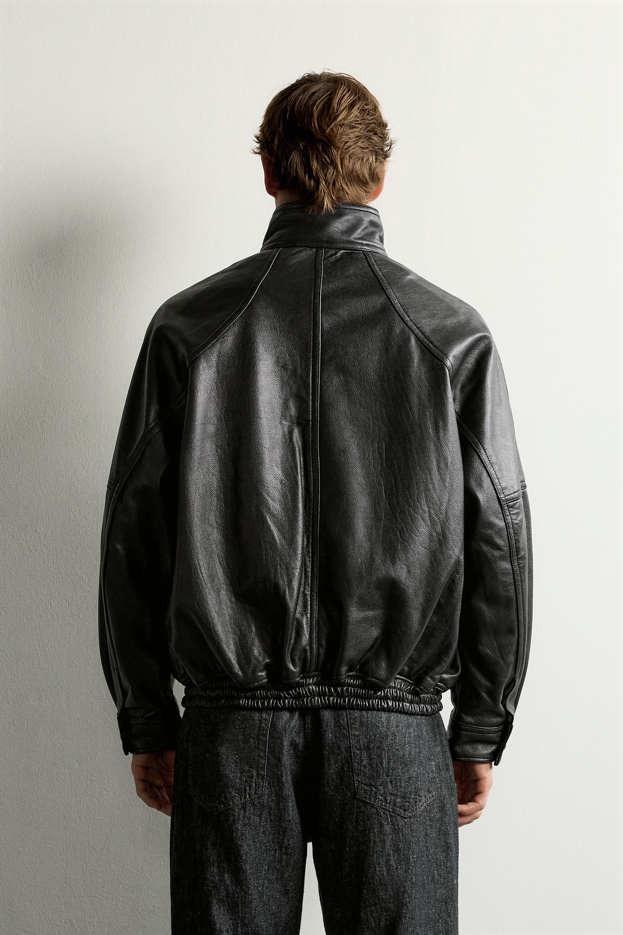 RELAXED FIT LEATHER JACKET