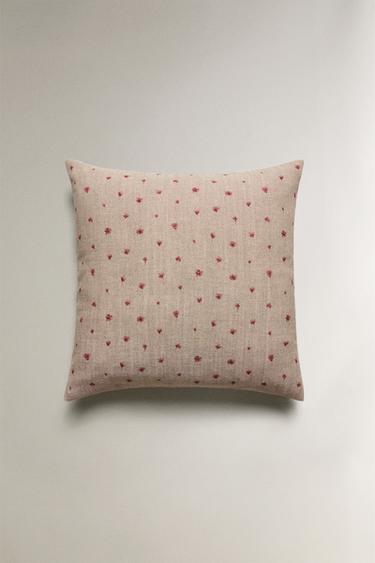 HOUSSE DE COUSSIN FLEURS - Beige clair de Zara - Image 3