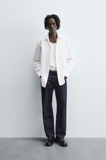 CAMISA SLIM FIT ESTRUTURA - Branco da Zara - Imagem 0