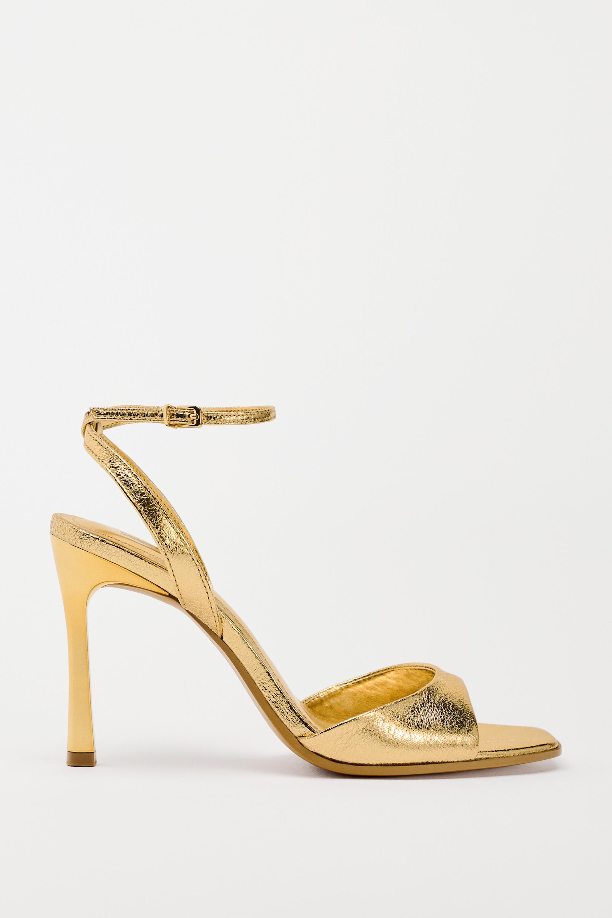 Yellow and fashion gold heels