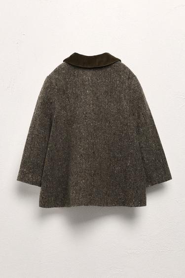 AGES 6-10 / VELVET PETER PAN COLLAR COAT WITH WOOL - LIMITED EDITION - Mink by Zara - Image 1