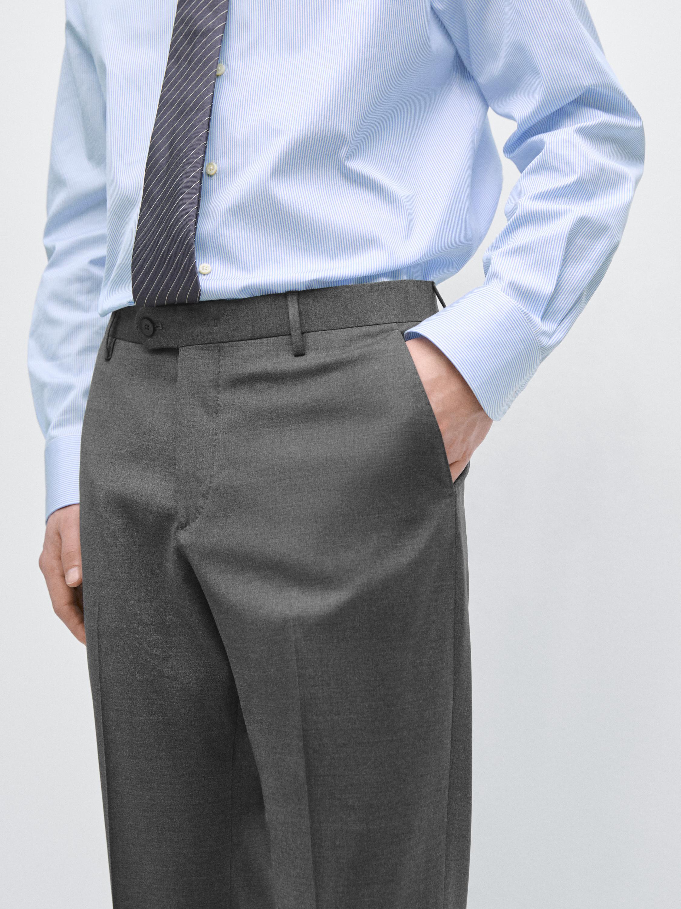 Cold wool suit trousers — Gray