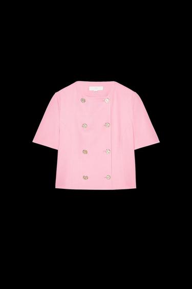 DOPPELREIHIGER BLAZER MIT KURZEN ÄRMELN - Rosa von Zara