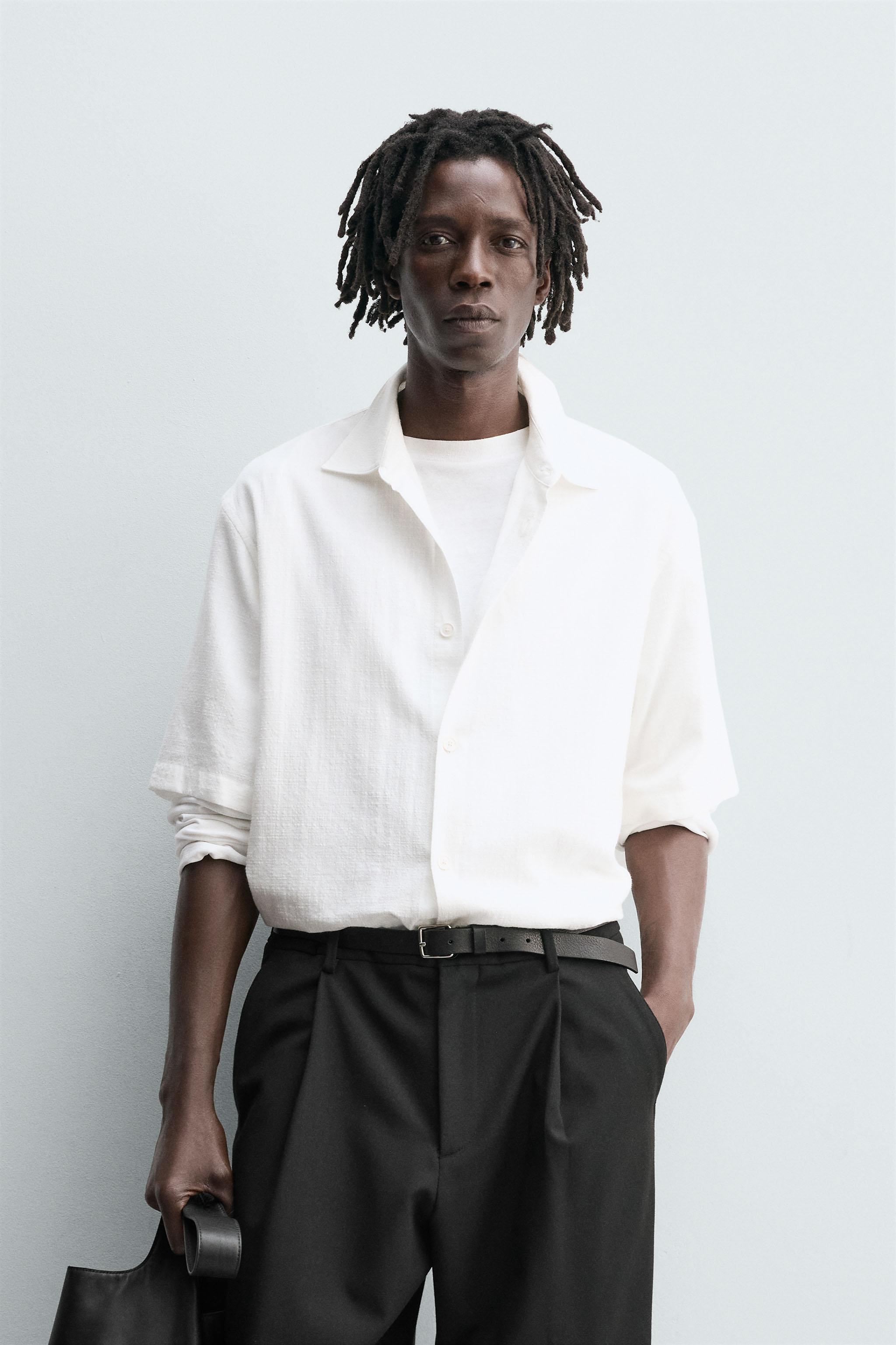 試着のみ　ZARA メンズ　セットアップ　シャツ　パンツ　ジャケット　白 試着のみ ZARA メンズ セットアップ シャツ パンツ ジャケット