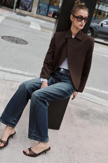 LOW-HEEL MULE SANDALS - Brown by Zara