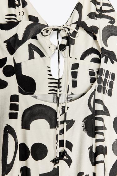 PRINTED CUT-OUT DRESS - Black / White by Zara - Image 9