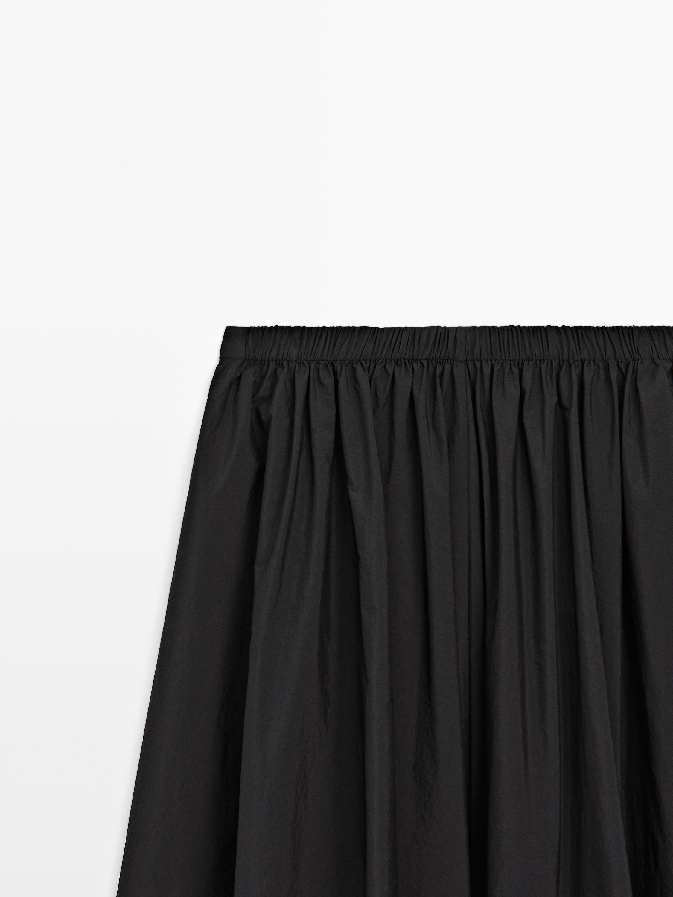 Technical fabric midi skirt — Black