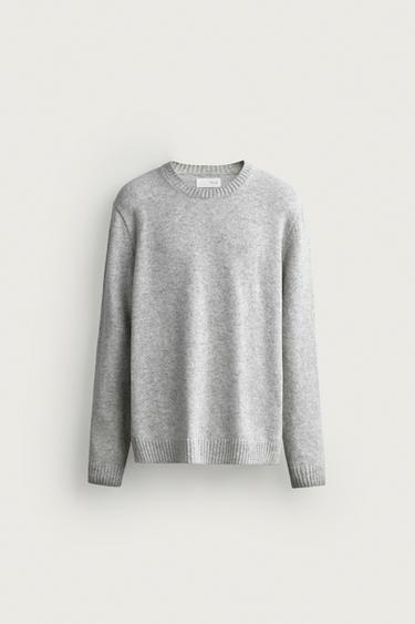 Zara REGULAR FIT WOOL BLEND SWEATER - Gray