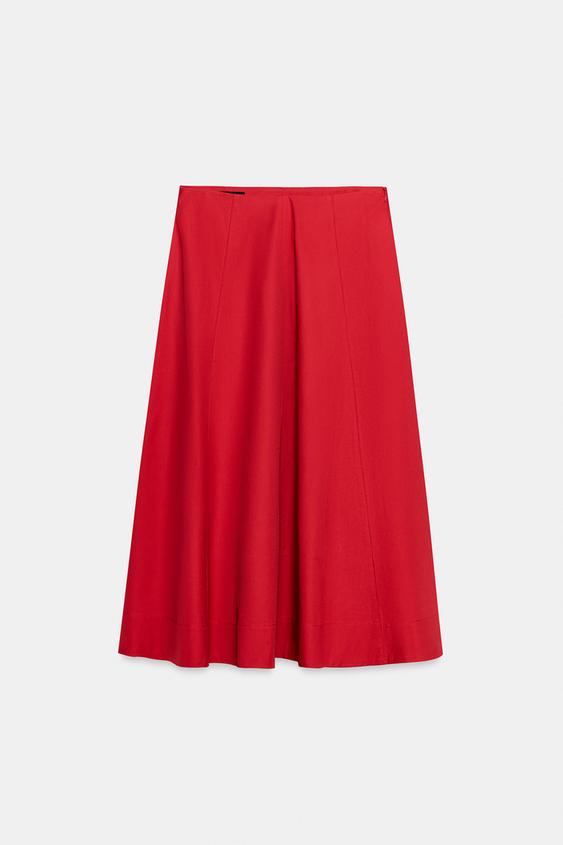 SAIA MIDI EVASÊ - Vermelho da Zara - Imagem 0