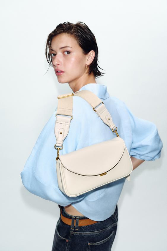 BOLSO ALARGADO BANDOLERA - Crudo de Zara - Imagen 0