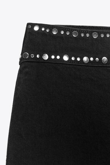 JEAN Z1975 DROIT LONGUEUR LONGUE TAILLE HAUTE CLOUS - Noir de Zara - Image 10