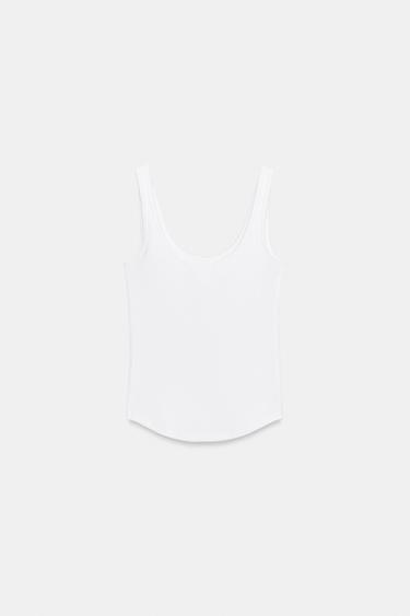 DÉBARDEUR EN COTON - Blanc de Zara - Image 5