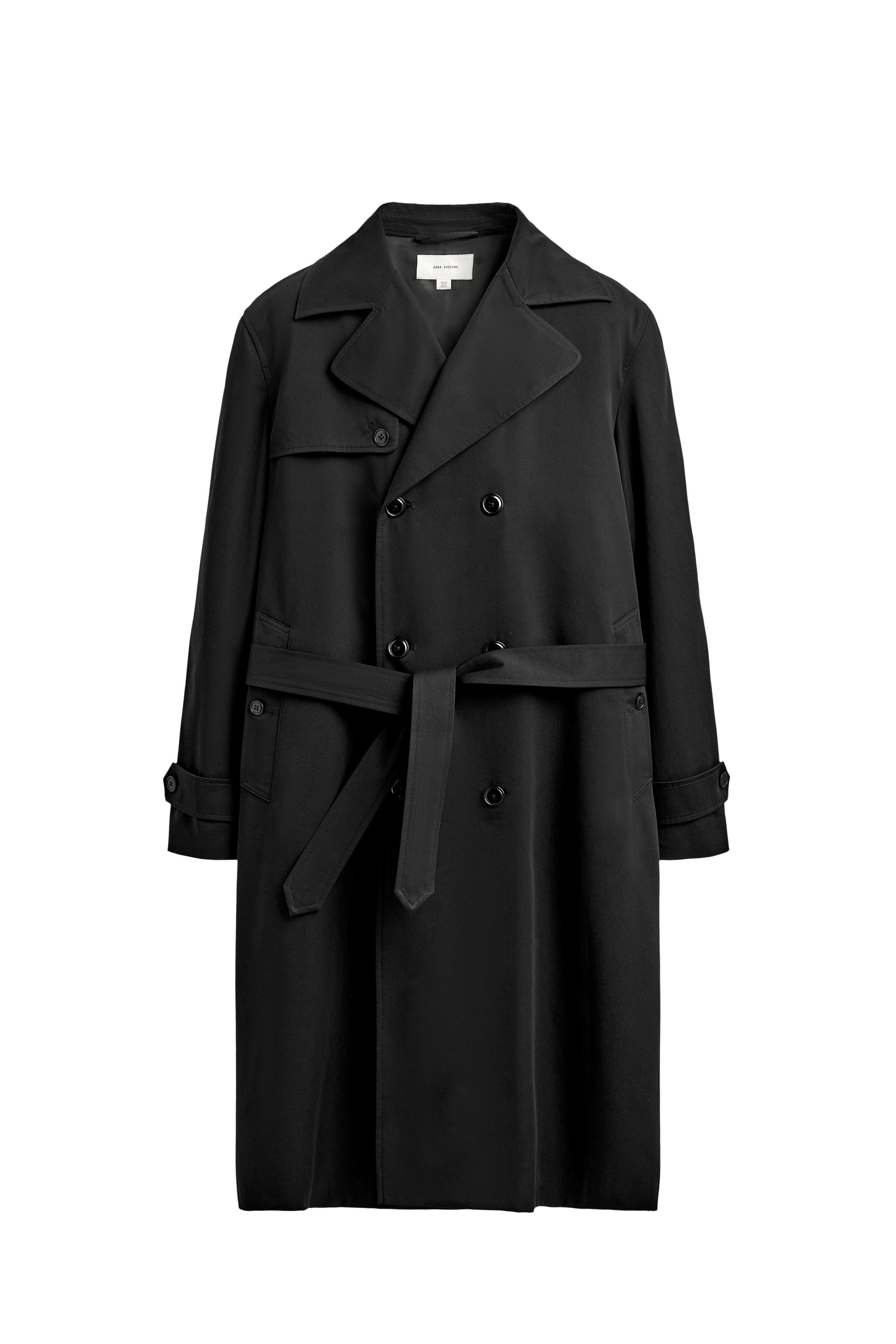 TRENCH WATER REPELLENT MANTECO - Preto | ZARA Brasil