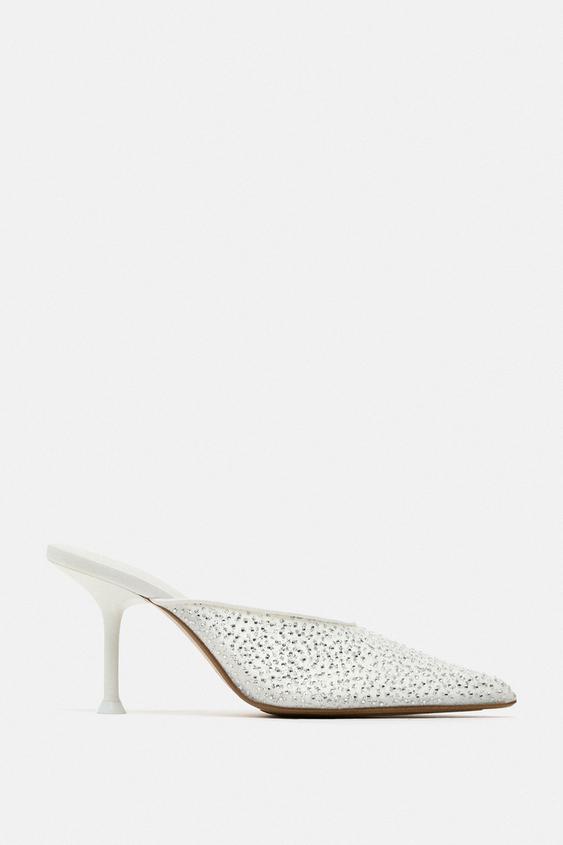 MESH HIGH-HEEL MULES - White | ZARA India