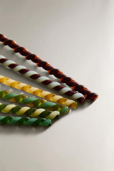 PACK CUILLÈRES EN VERRE MULTICOLORE (PACK DE 6) - Vert de Zara - Image 2