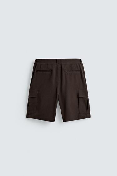 BERMUDA CARGO LYOCELL - COTON - Marron de Zara - Image 7