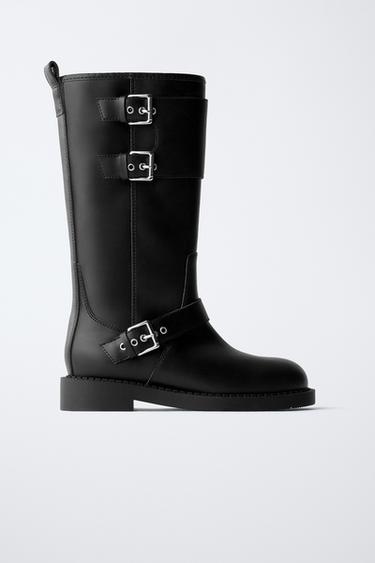 BOTTES HAUTES BIKER - Noir de Zara - Image 0