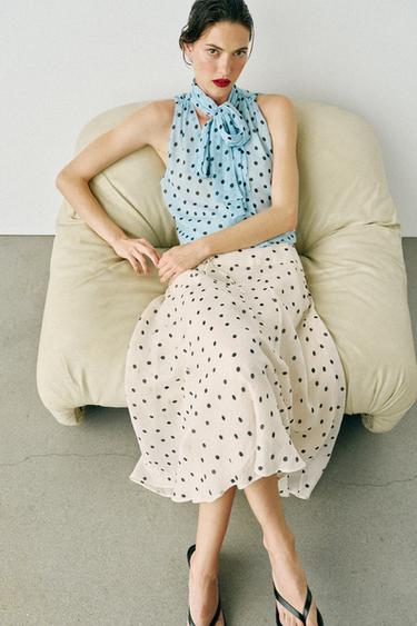 JUPE MI-LONGUE À POIS - Imprimée de Zara - Image 2