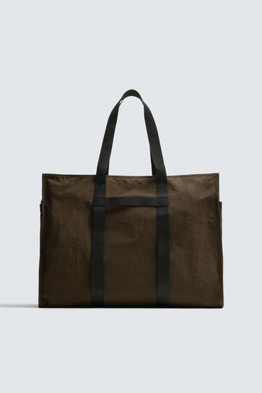TECHNICAL TOTE BAG - Brown by Zara - Image 0